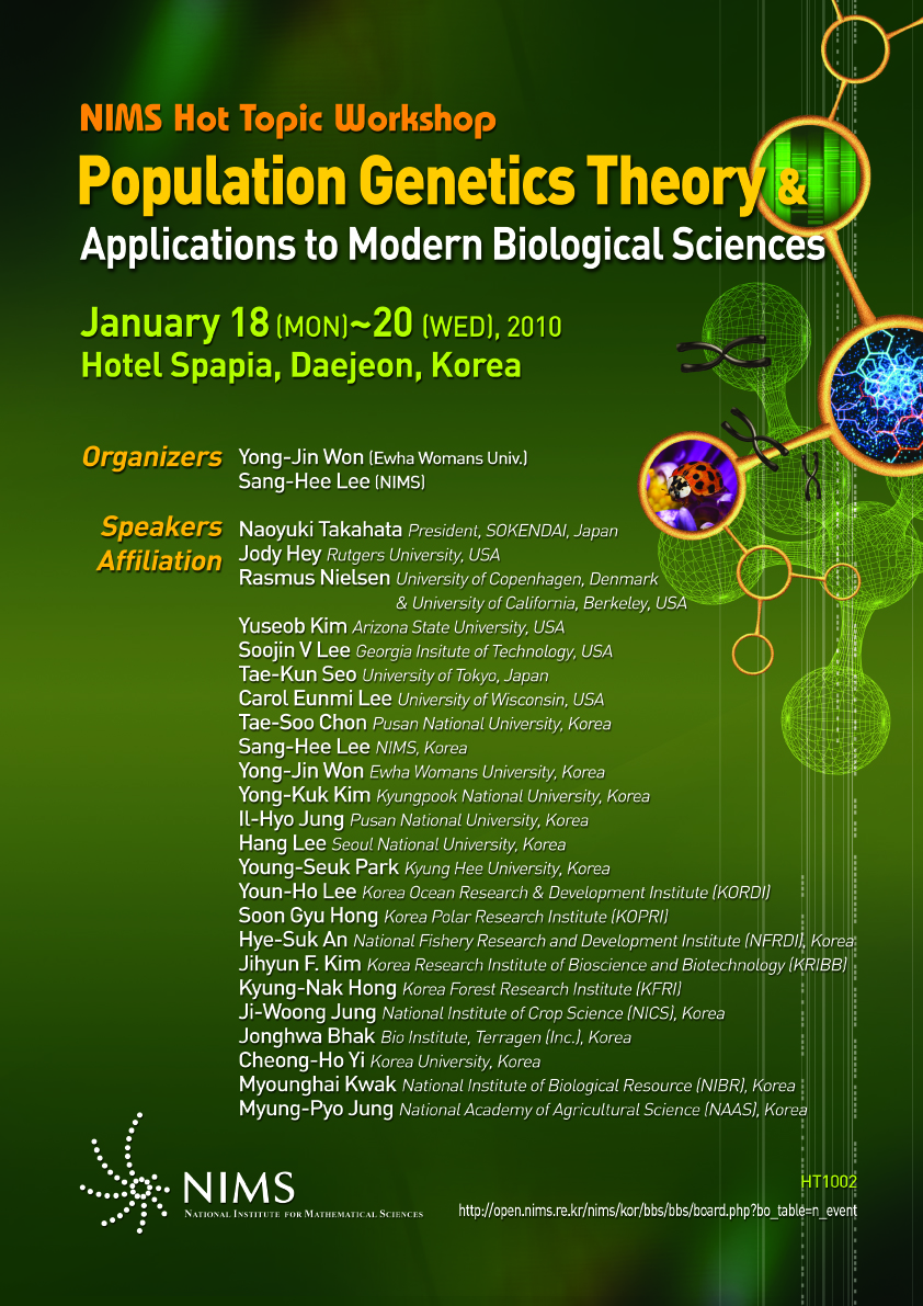 2010 NIMS Hot Topics Workshop "Population Genetics Theory & Biological Sciences"