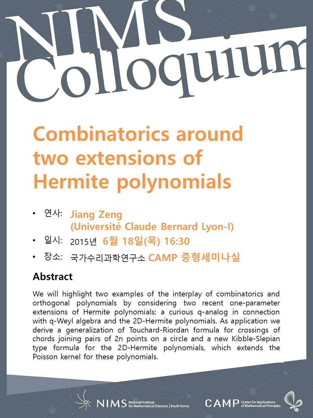 Combinatorics around two extensions of Hermite polynomials. 자세한 내용은 본문 참조